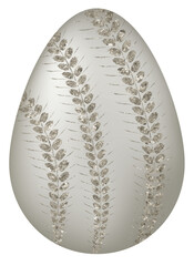 Silver Easter Egg with Glitter Pattern