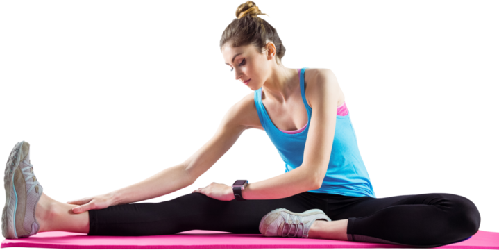 Athlete working out on exercise mat