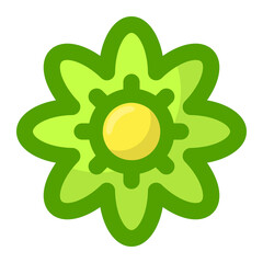 green flower. Exotic tropical plant blossom no background