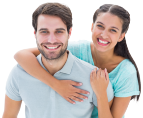 Cute couple smiling at camera