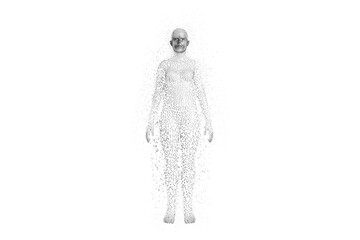 Full length of digital pixelated 3d woman
