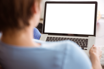 Pregnant woman using her laptop