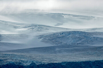 Fototapeta na wymiar Layers of Snow and Ice on a Glacier on Elephant Island Antarctica