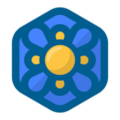 Geometric flower design element shapes. Figures, stars, spiral flower and circles no background