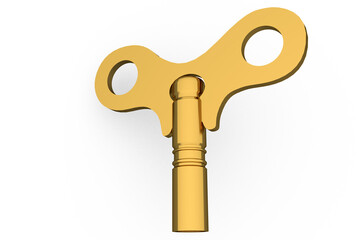 Digitally generated shiny gold key