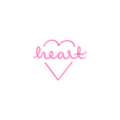 pink heart on white