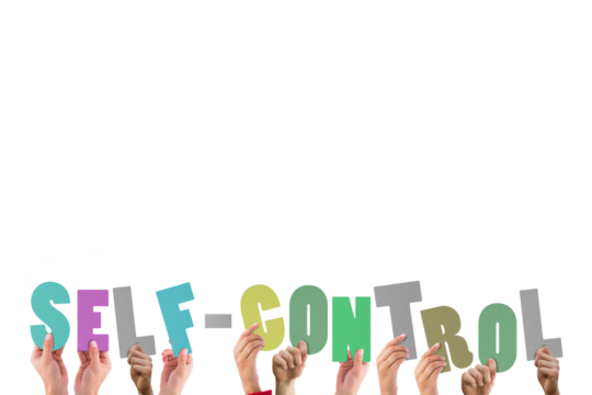 Hands holding up self control