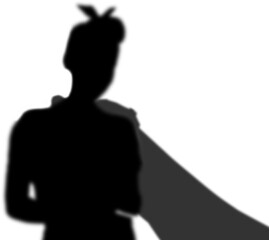 Graphic image of woman wearing cape