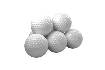 Golf balls arranged