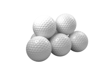 Golf balls arranged