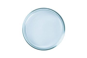 Petri dish empty blue glass isolated. PNG.
