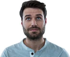 Obraz premium Close up of man looking up