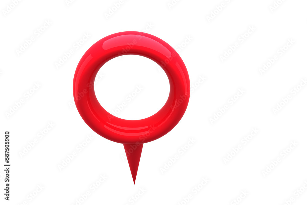 Poster close-up of red map location marker