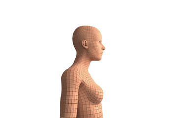 Profile view of 3D woman