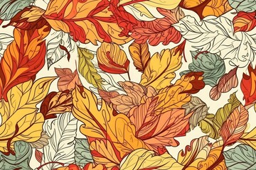 Naklejka na ściany i meble vibrant autumn leaves arrangement on a plain white backdrop. Generative AI