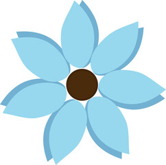 Flower icon on transparent background, PNG illustration