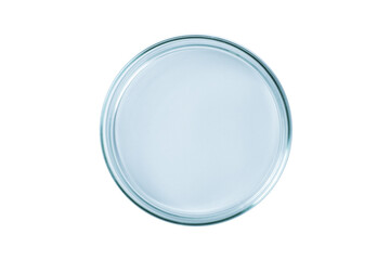 Petri dish empty blue glass isolated.