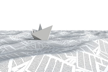 Folded Boat on paper