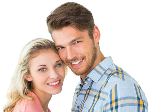 Attractive couple smiling at camera