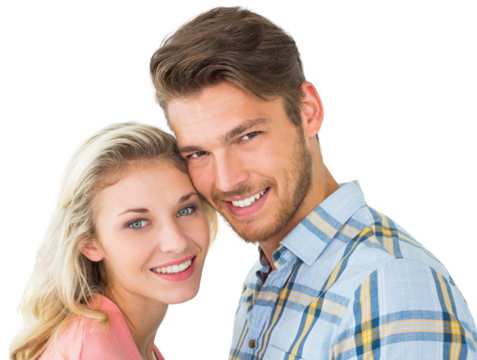 Attractive couple smiling at camera