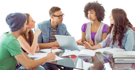 Fashion students working as a team 