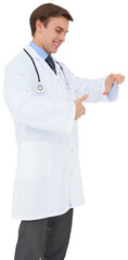 Young doctor gesturing