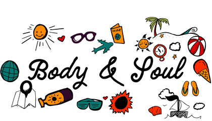 Body text amidst various colorful vector icons