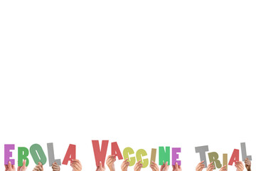 Hands holding up ebola vaccine trial