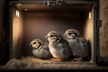 Obraz premium new born chickens chicks. Generative AI