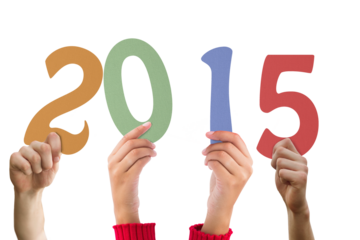 Cropped hands holding 2015 