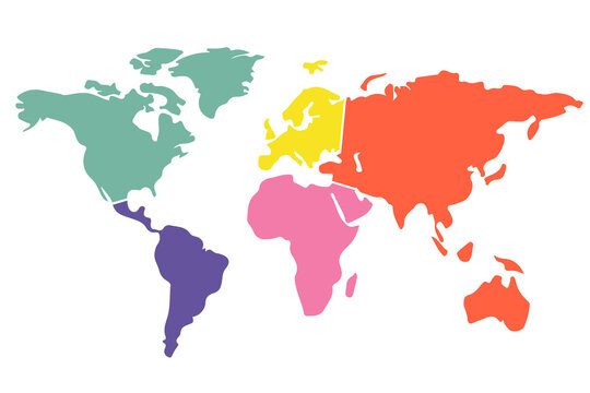 Digital image of colorful world map