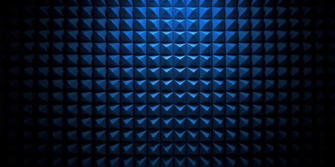 Dark Studio Room Acoustic Foam Wall with Blue Light. Generative AI