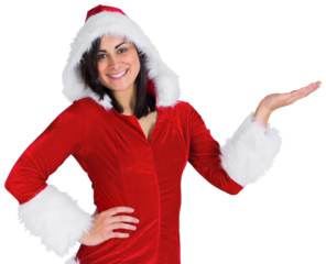 Pretty girl presenting in santa outfit