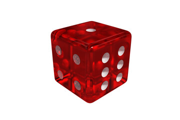 Computer graphic image of 3D glass dice
