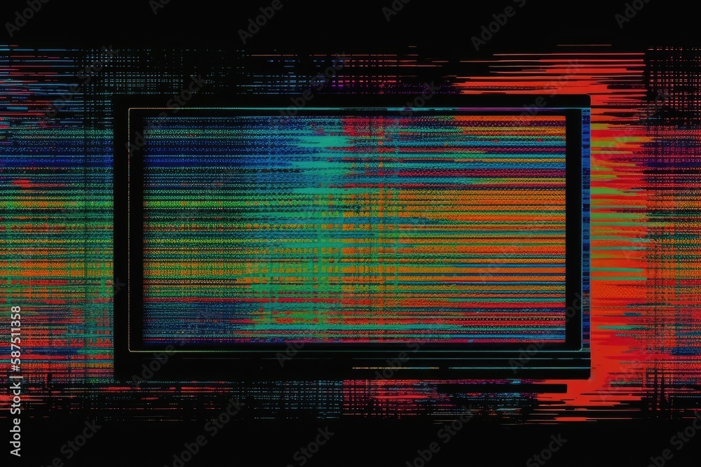 Poster vibrant and colorful digital pattern displayed on a computer screen. generative ai