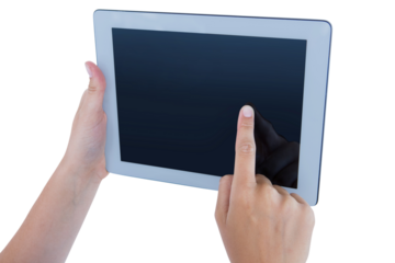 Woman using tablet pc