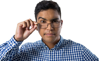 Fototapeta premium Portrait of young businessman wearing eyeglasses