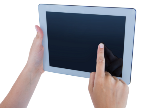 Woman using tablet pc 