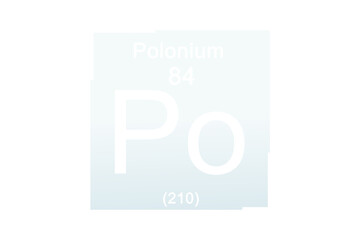 Polonium element against white background