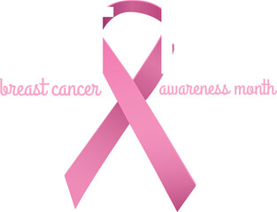 Breast cancer awareness ribbon with text
