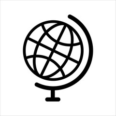 Obraz premium world icon illustration, globe vector icon, globe icon best flat design, on white background.