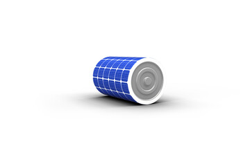 Digitally generated image of 3d solar power battery