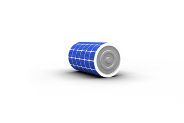 Digitally generated image of 3d solar power battery