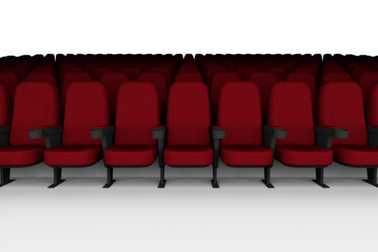 Digital image of red auditorium chairs