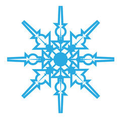 Delicate digital blue snowflake design