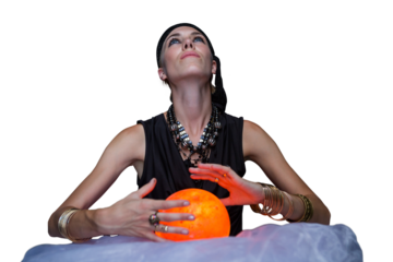 Fortune teller forecasting the future