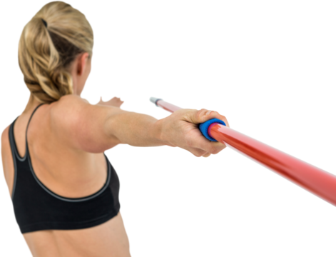 Athlete preparing to throw javelin