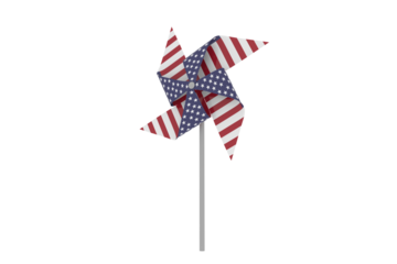 3d pinwheel toy with American flag pattern