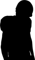 Digitally generated image of sporty American football player standing 