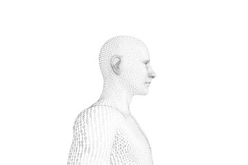 Side view of digital 3d male